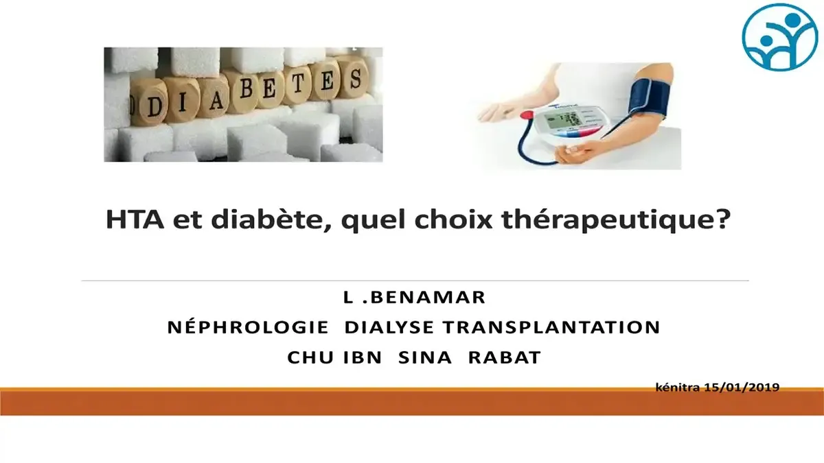 Hypertension artérielle et diabète : Quel choix thérapeutique ?