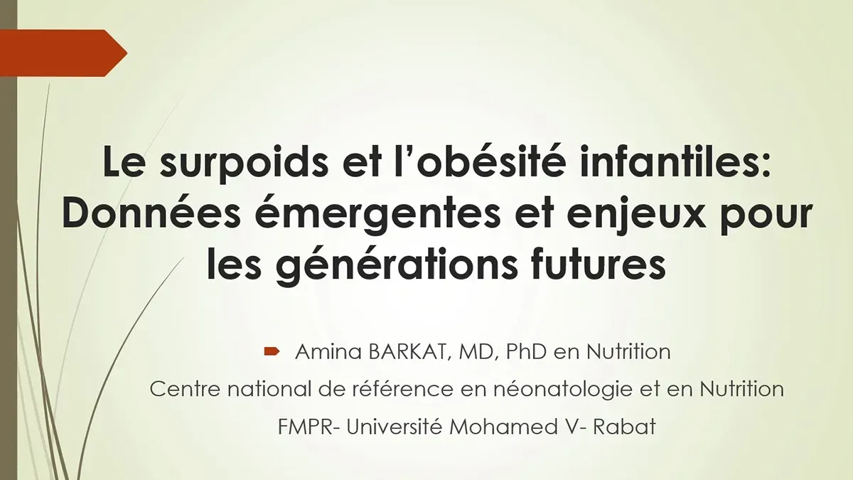 Obésité pédiatrique : données émergentes et enjeux pour les générations futures.