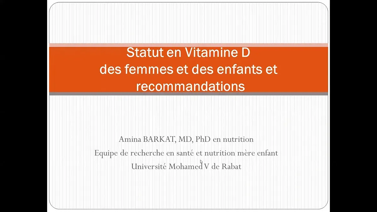 Statut en vitamine D chez les femmes enceintes et les nouveau-nés marocains