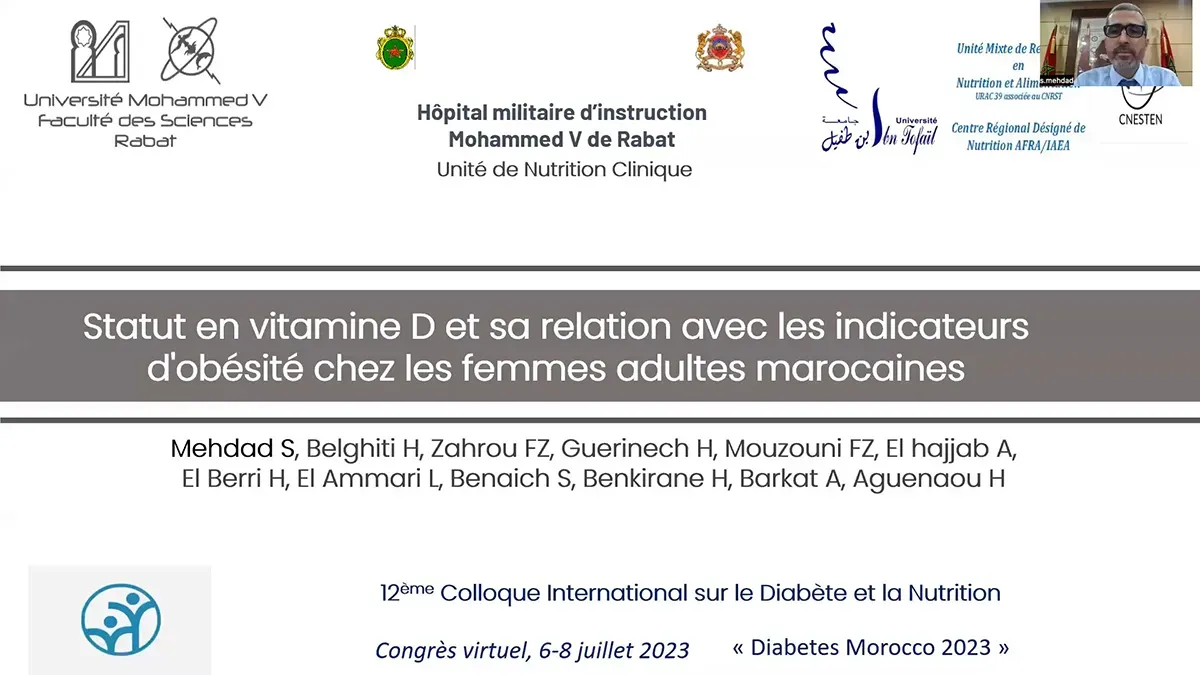 Statut en vitamine D et sa relation avec les indicateurs d'obésité chez les femmes adultes marocaines.