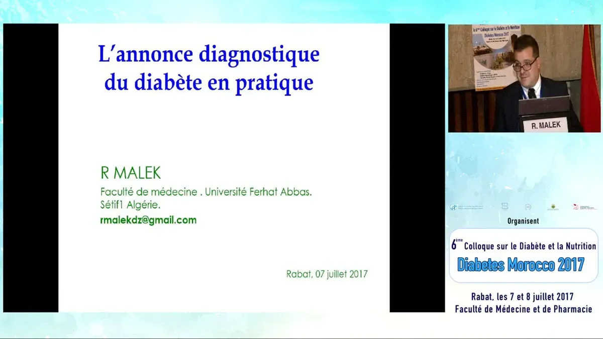 Symposium : L'annonce diagnostique du Diabète en pratique