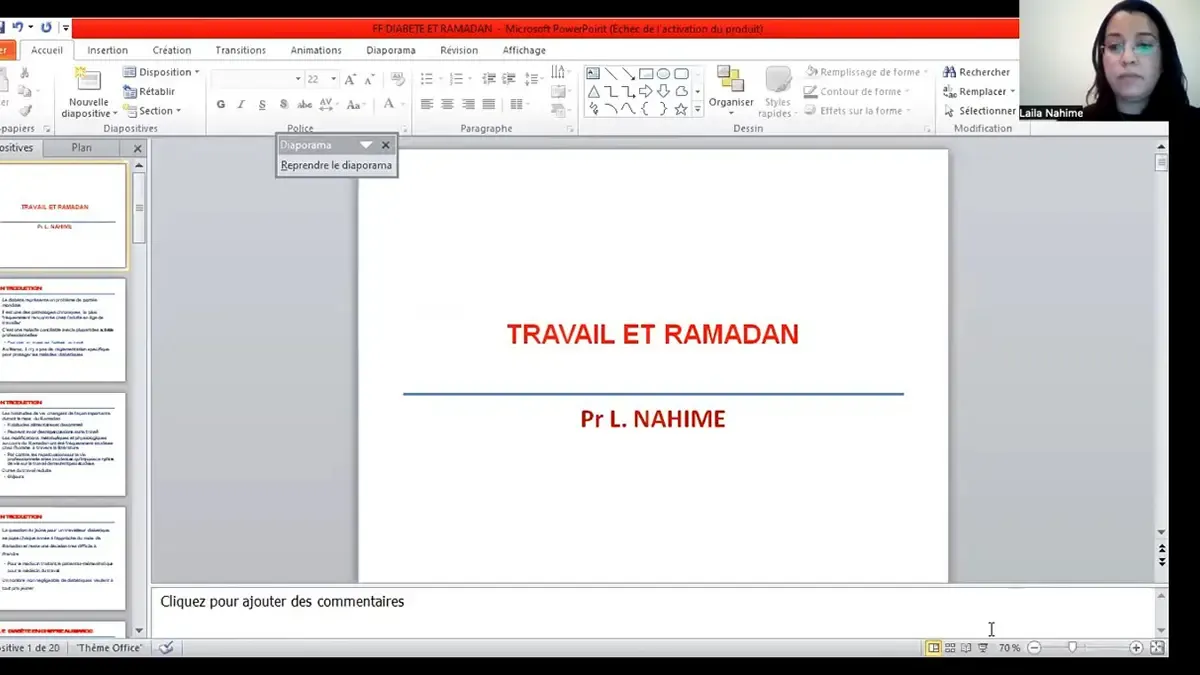 Travail et Ramadan